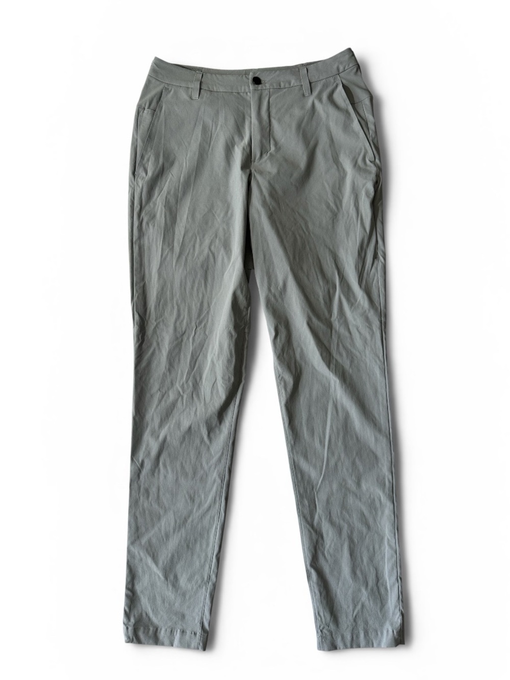 Lululemon mens 32x33 stone gray performance slim fit nylon pants EUC